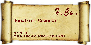 Hendlein Csongor névjegykártya
