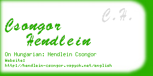 csongor hendlein business card